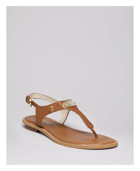 michael kors plate sandals luggage|michael kors low heel sandals.